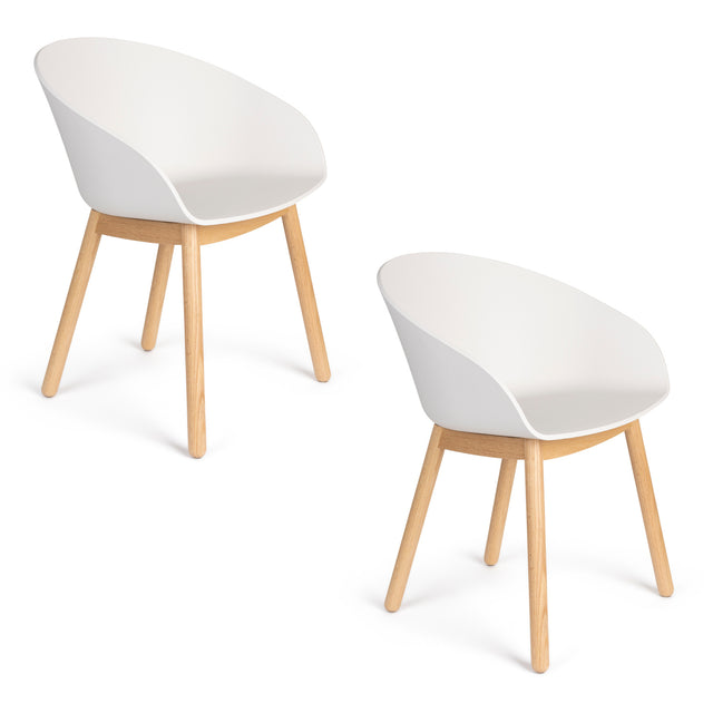 Modern European furniture - Oak Legged Molded Dining Armchairs (2) - www.oroa.com