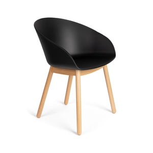   Modern European furniture - Oak Legged Molded Dining Armchairs (2) - www.oroa.com | Oroa.com