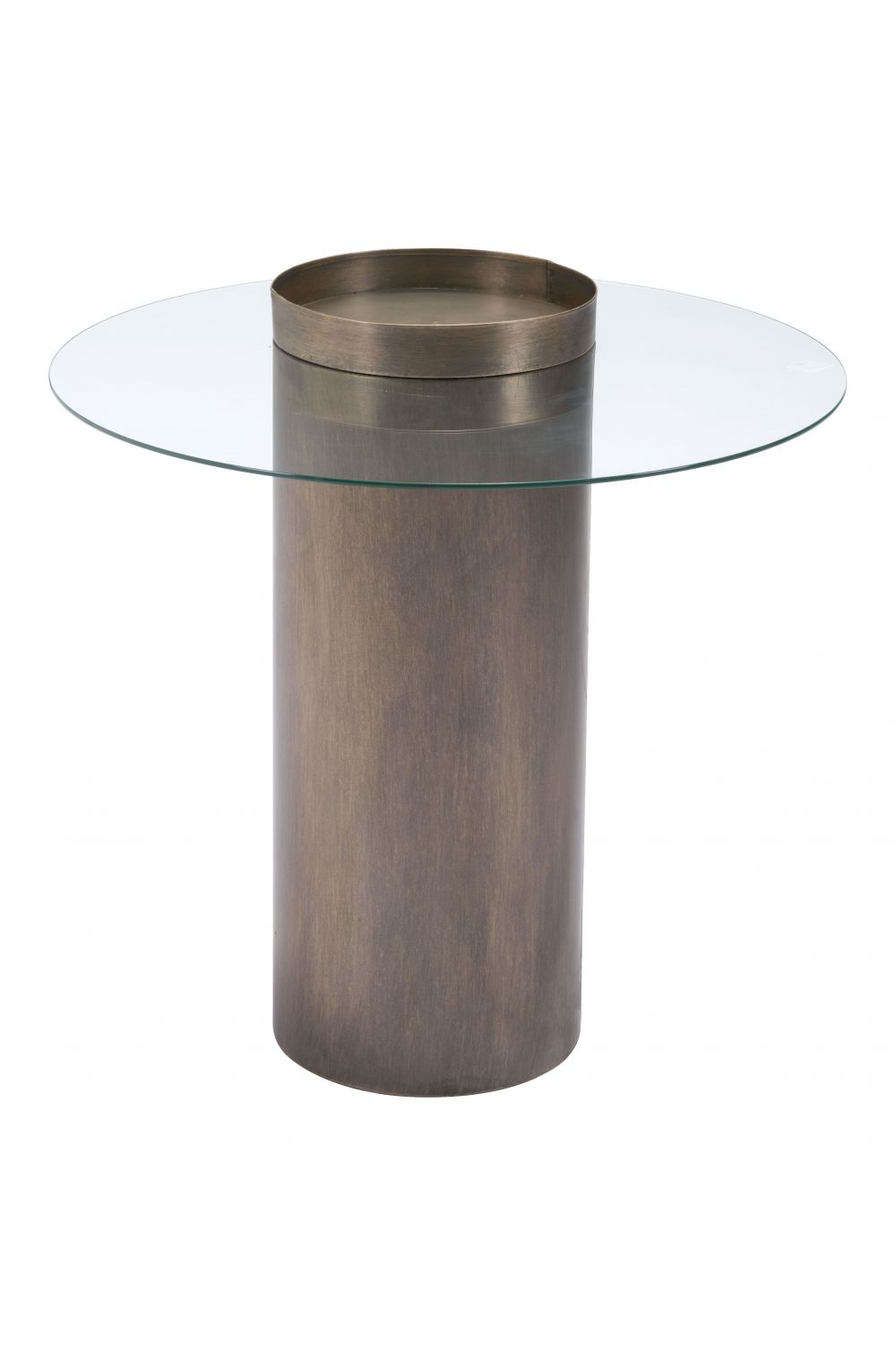 Cylindrical Antique Bronze End Table | OROA Modern Emi | OROA.com