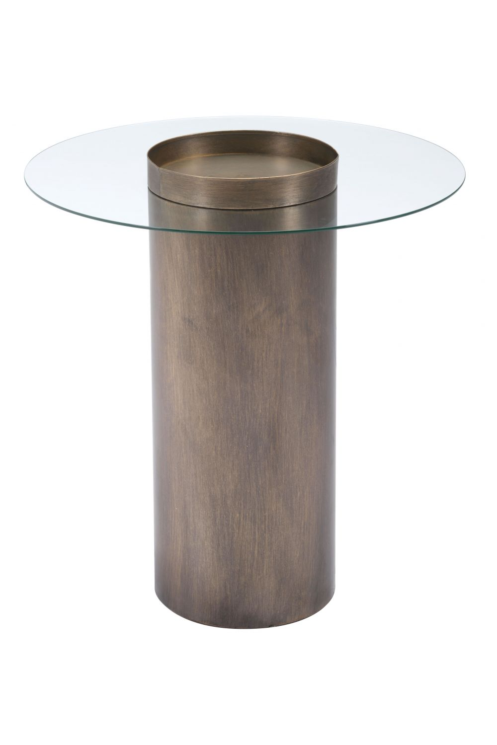Cylindrical Antique Bronze End Table | OROA Modern Emi | OROA.com