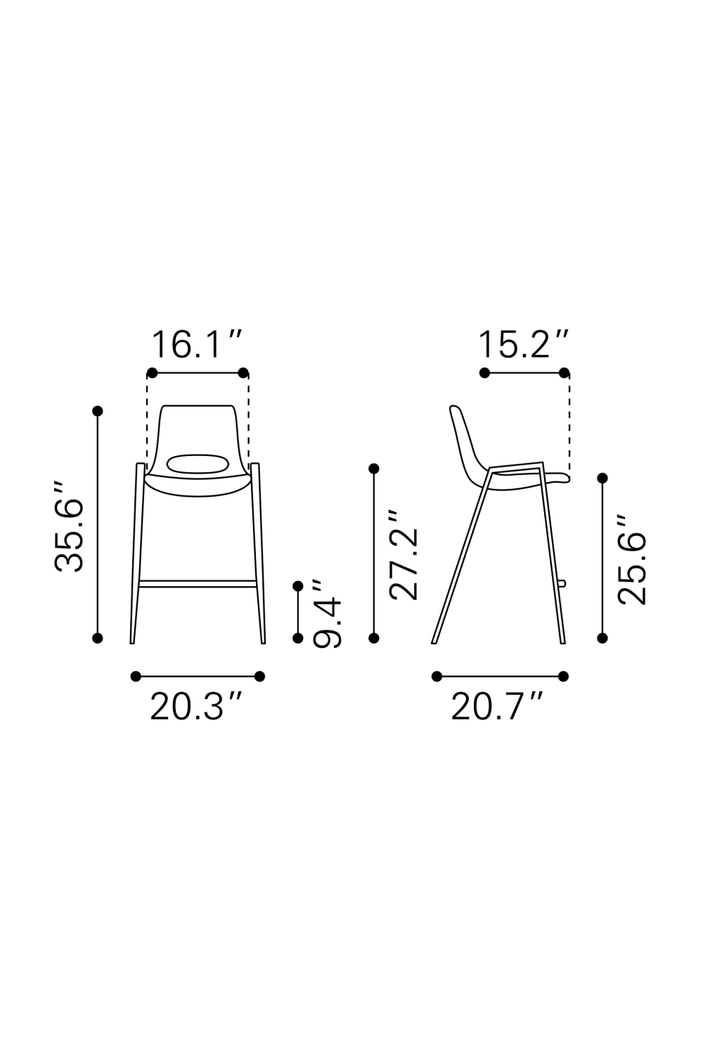 Leather Counter Stools (2) | OROA Modern Desi | Oroa.com