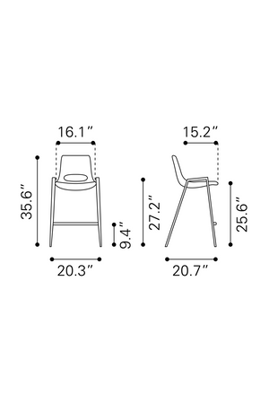 Leather Counter Stools (2) | OROA Modern Desi | Oroa.com