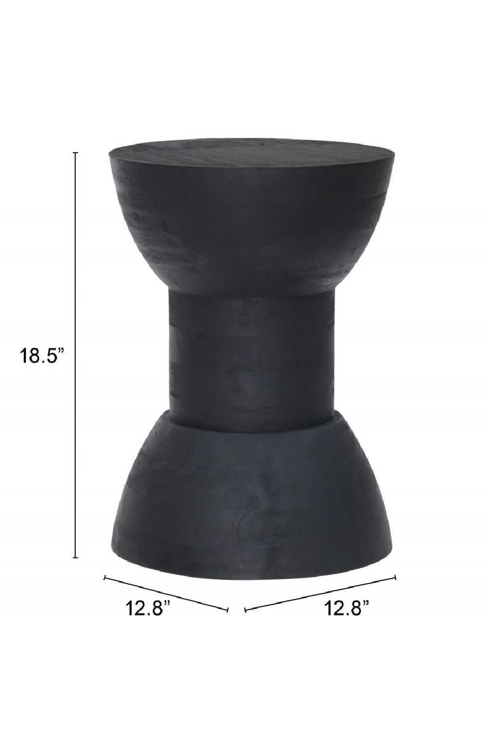 Black Wooden Hourglass Side Table | OROA Modern Wisdom