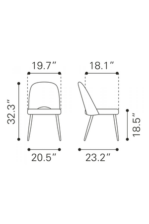 White Shearling Dining Chairs (2) | OROA Modern Teddy | Oroa.com