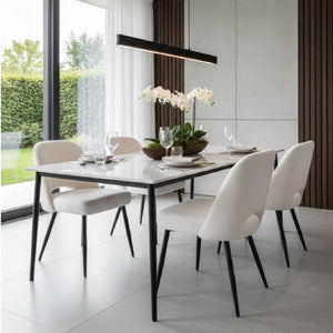 White Shearling Dining Chairs (2) | OROA Modern Teddy | Oroa.com