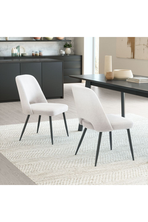 White Shearling Dining Chairs (2) | OROA Modern Teddy | Oroa.com