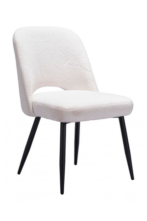 White Shearling Dining Chairs (2) | OROA Modern Teddy | Oroa.com