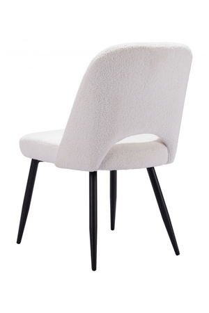 White Shearling Dining Chairs (2) | OROA Modern Teddy | Oroa.com