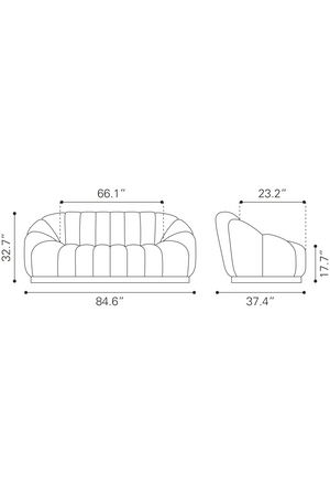 Shearling Channeled Sofa | OROA Modern Bhutan | Oroa.com