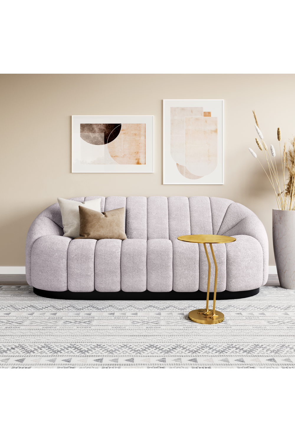 Shearling Channeled Sofa | OROA Modern Bhutan | Oroa.com