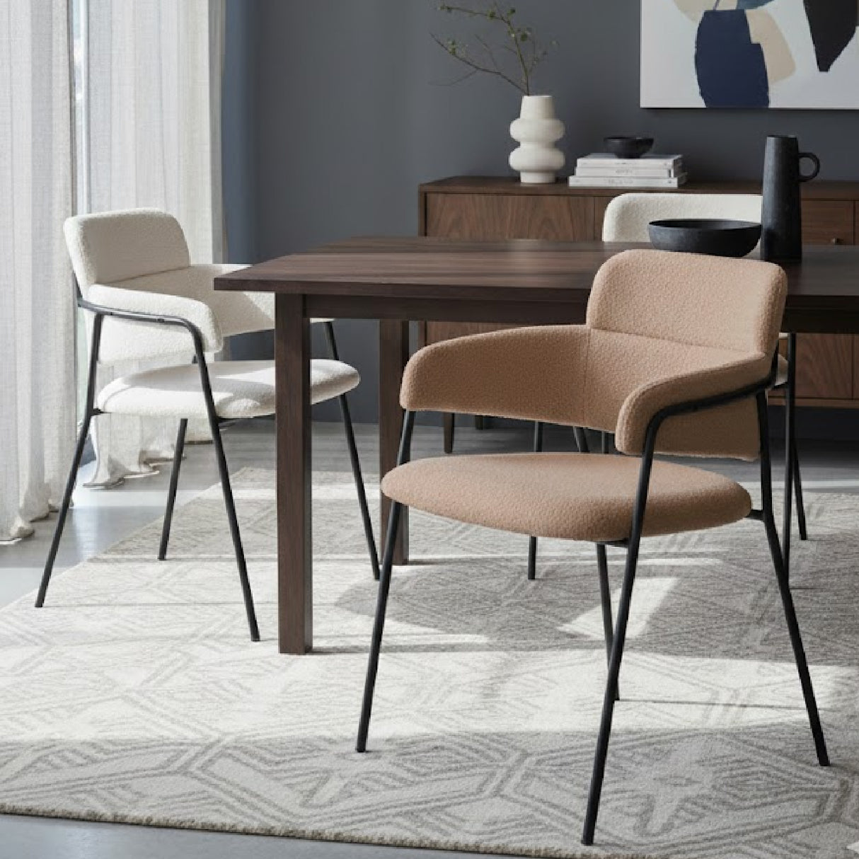   Shearling Style Dining Chairs (2) | Oroa.com