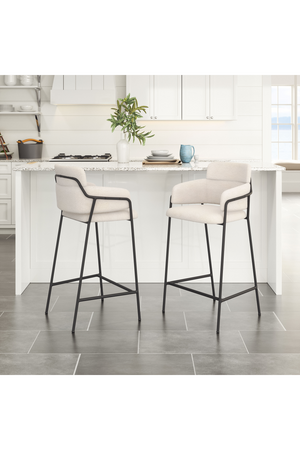 Shearling Style Counter Stools (2) | OROA Modern Marcel | Oroa.com