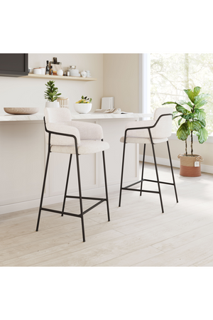 Shearling Style Bar Stools (2) | OROA Modern Marcel | Oroa.com