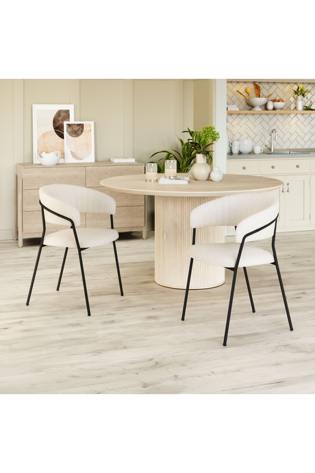 Cream Shearling Dining Chairs (2) | OROA Modern Josephine | Oroa.com