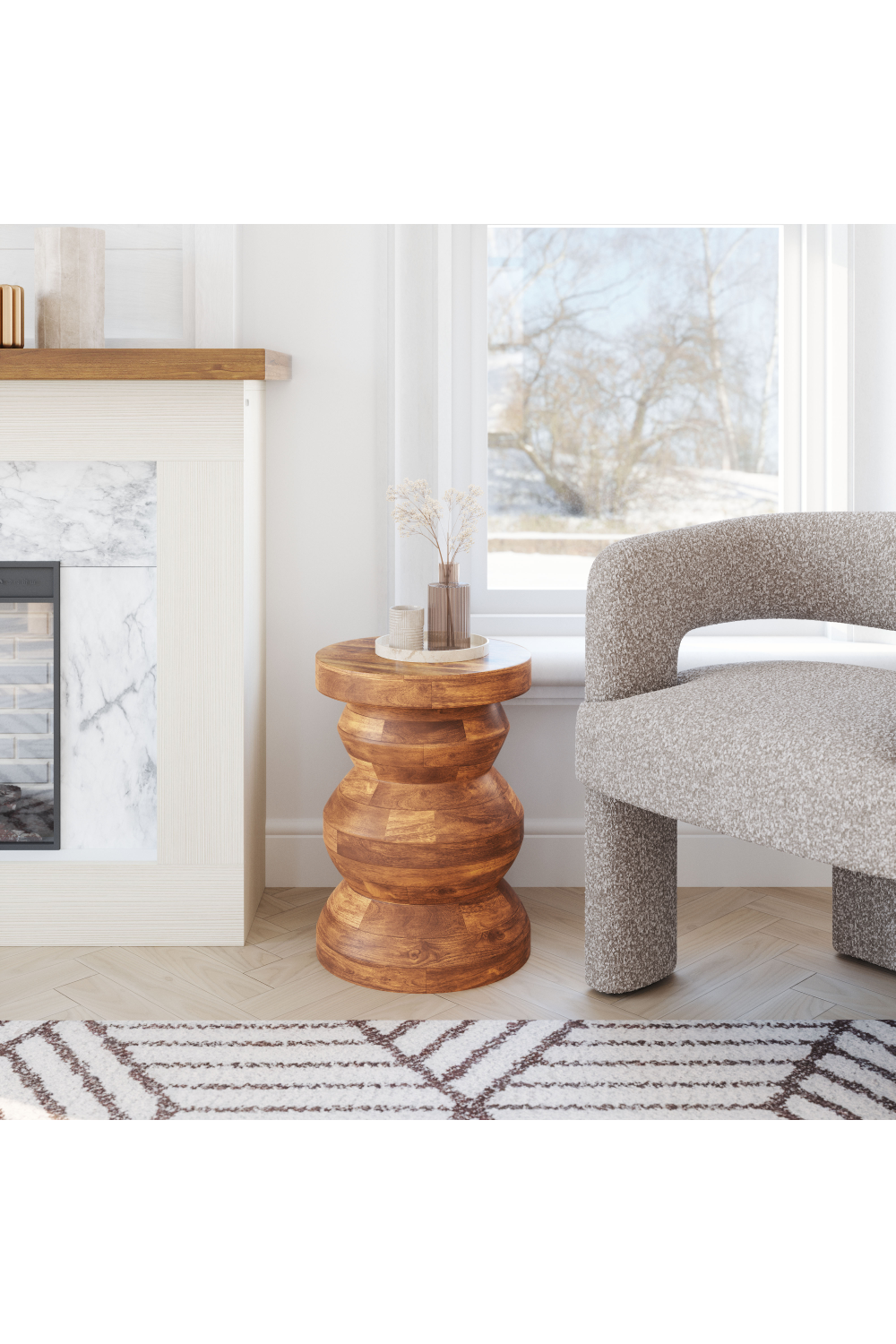 Lacquered Acacia Side Table | OROA Modern Kerala | Oroa.com