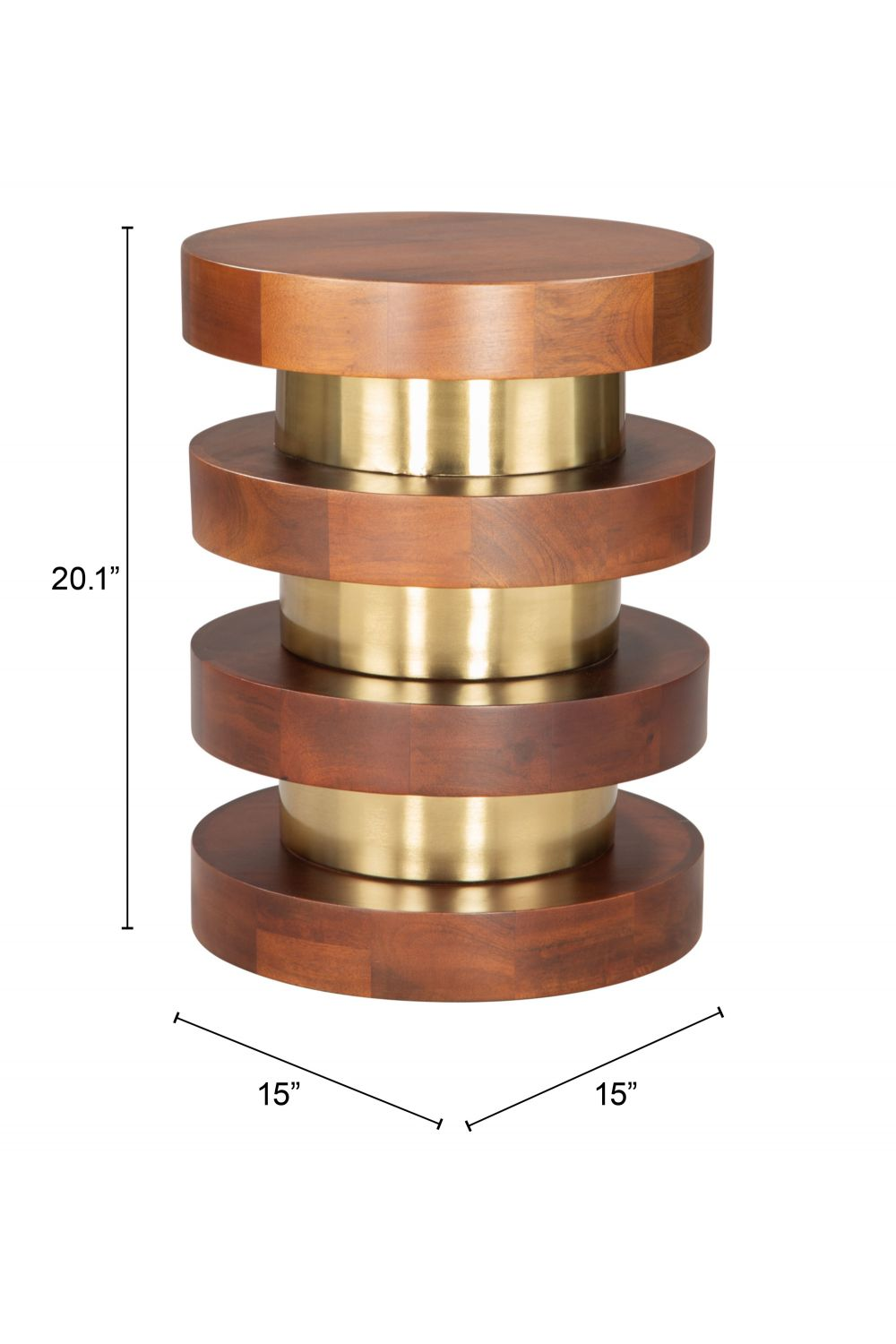 Acacia Wood Walnut Side Table | OROA Modern Marigot | OROA.com