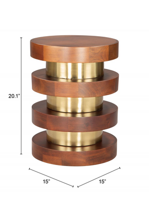Acacia Wood Walnut Side Table | OROA Modern Marigot | OROA.com