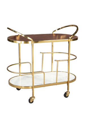 Gold Framed Oval Bar Cart | OROA Modern Antalya | Oroa.com