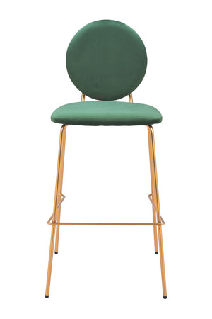 Green Velvet Bar Stools (2) | OROA Modern Odessa | Oroa.com