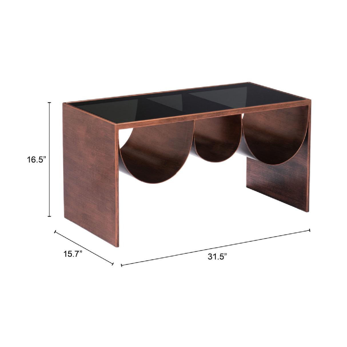   Rectangular Black Glass Coffee Table | Oroa.com