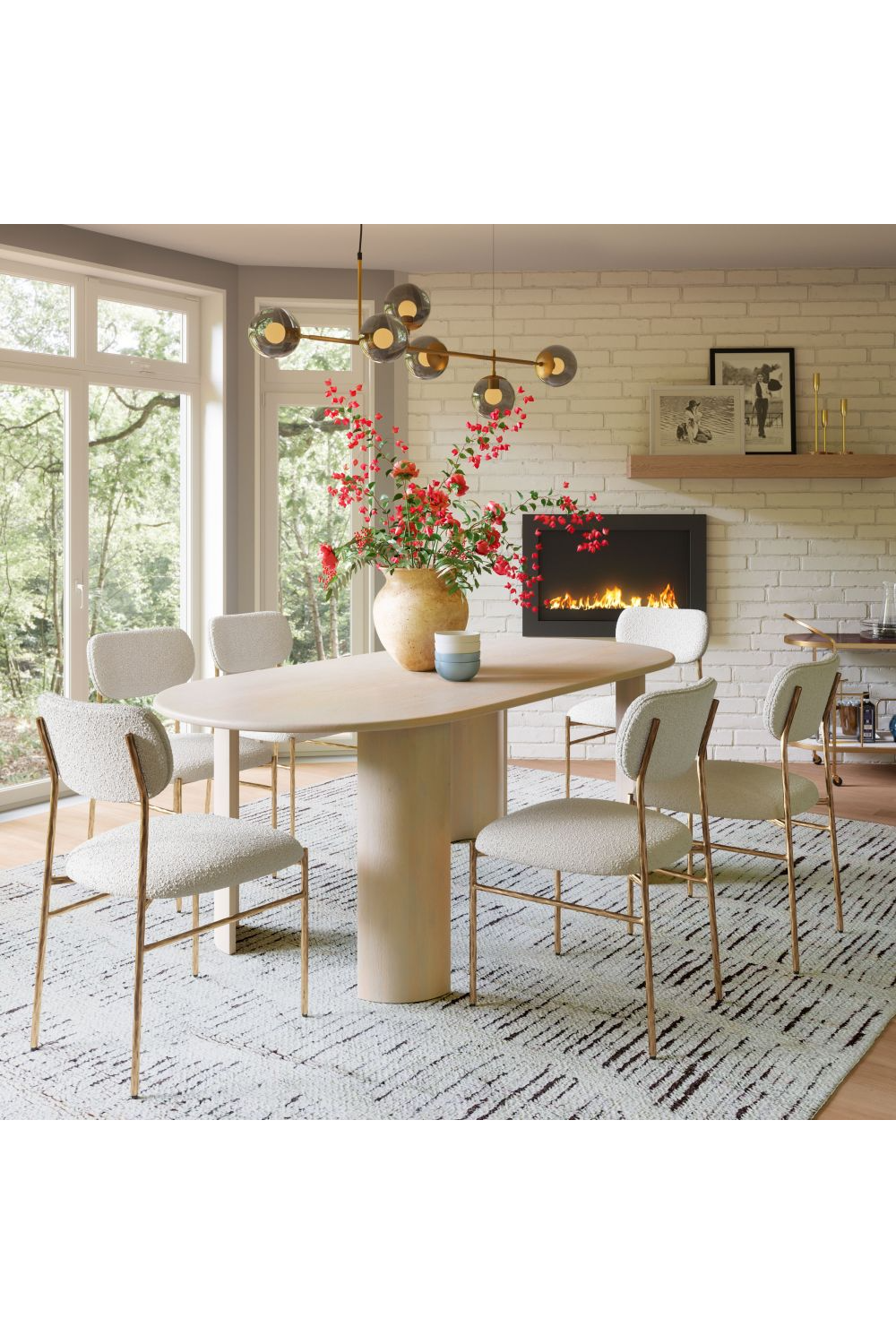 White-washed Acacia Dining Table | OROA Modern Risan | Oroa.com