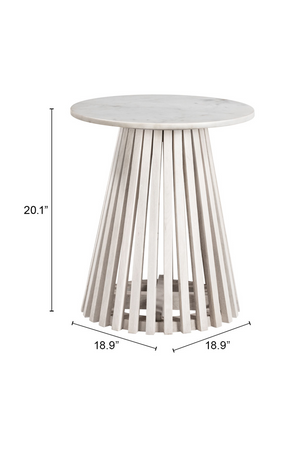 White Marble Round Side Table | OROA Modern Mazara | Oroa.com