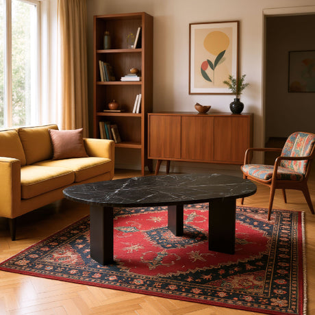 Organic-Shaped Marble Coffee Table | OROA Modern Aberdeen