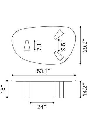 Organic-Shaped Marble Coffee Table | OROA Modern Aberdeen | Oroa.com