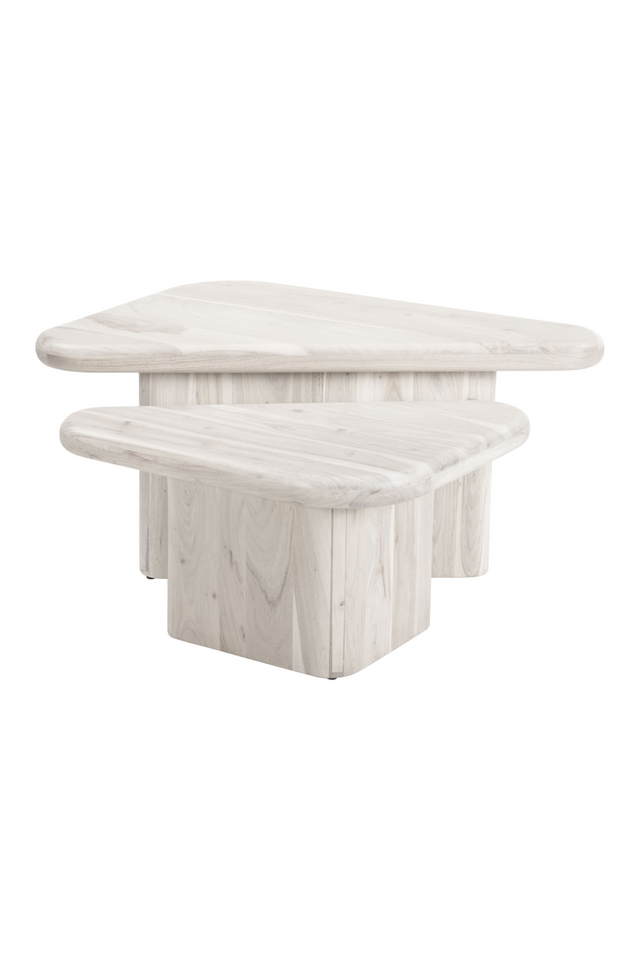 Whitewashed Acacia Coffee Table Set | OROA Modern Navidic | Oroa.com