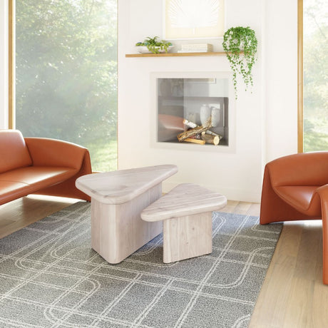   Whitewashed Acacia Coffee Table Set | Oroa.com