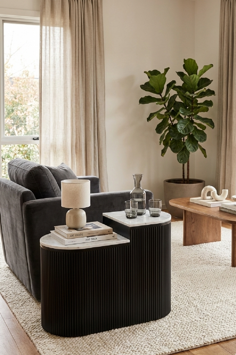 White Marble Side Table Set | OROA Modern Ormara | Oroa.com