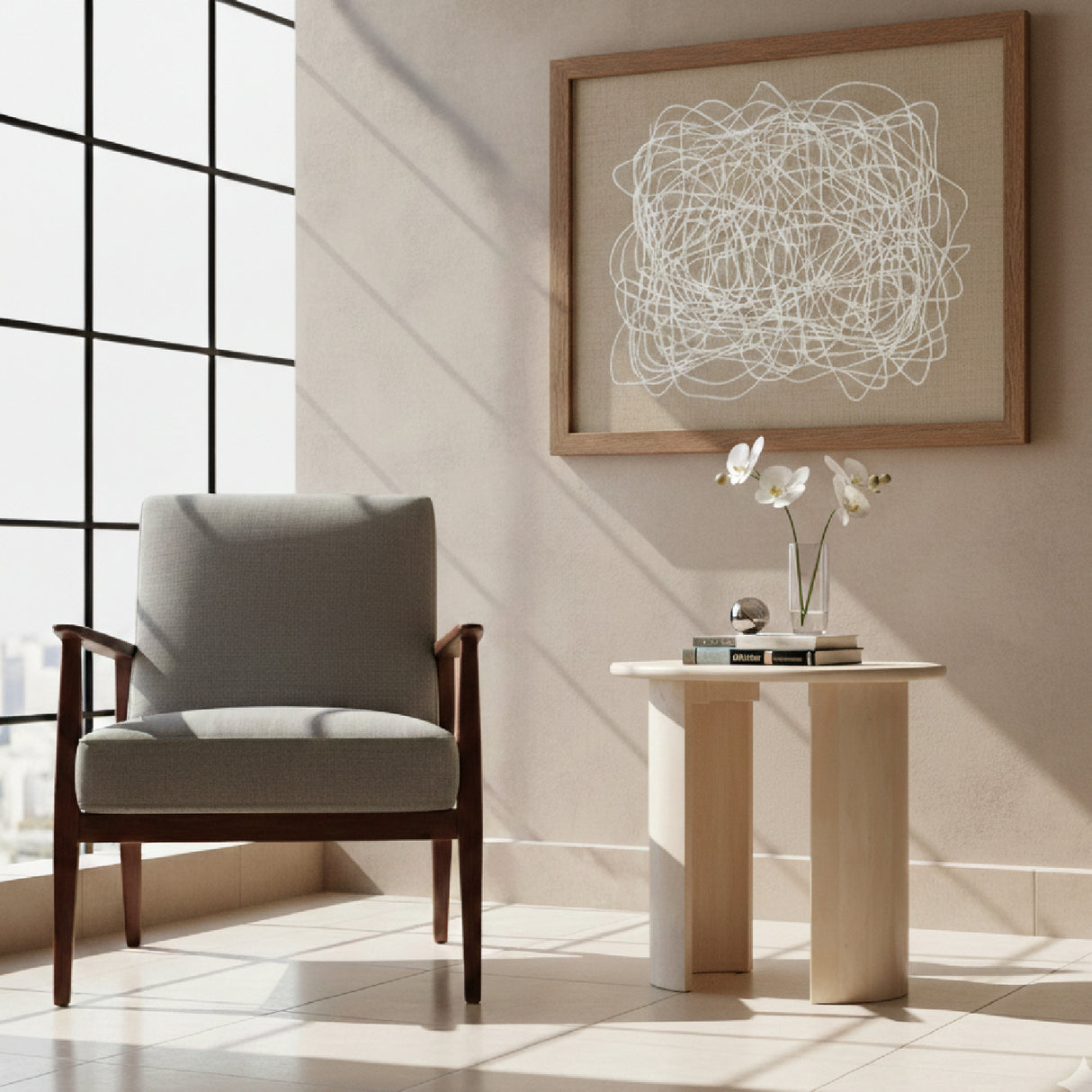 Bleached Mango Wood Side Table | OROA Modern Risan