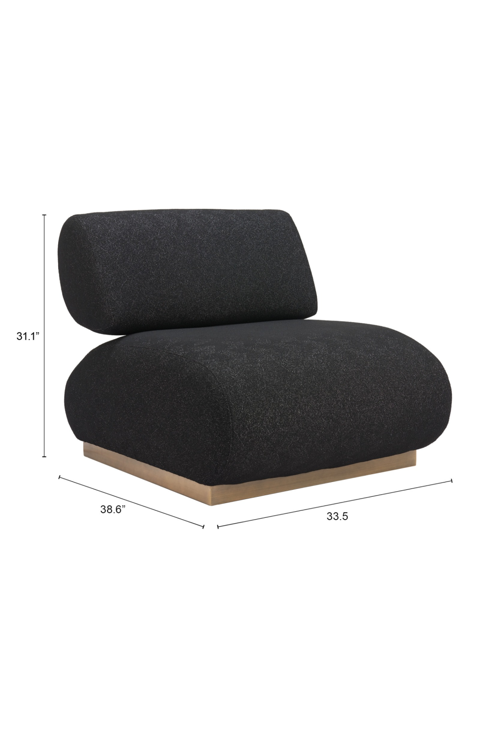 Black Textured Fabric Accent Chair | OROA Modern Barsa | Oroa.com