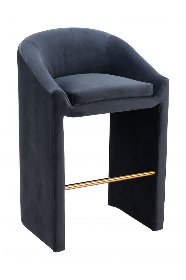Dark Gray Velvet Bar Stool | OROA Modern Emas | Oroa.com