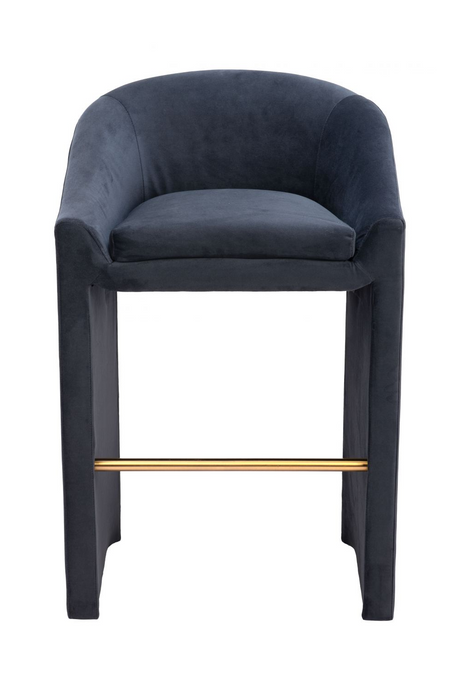 Dark Gray Velvet Bar Stool | OROA Modern Emas | Oroa.com
