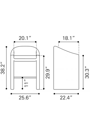 Dark Gray Velvet Bar Stool | OROA Modern Emas | Oroa.com