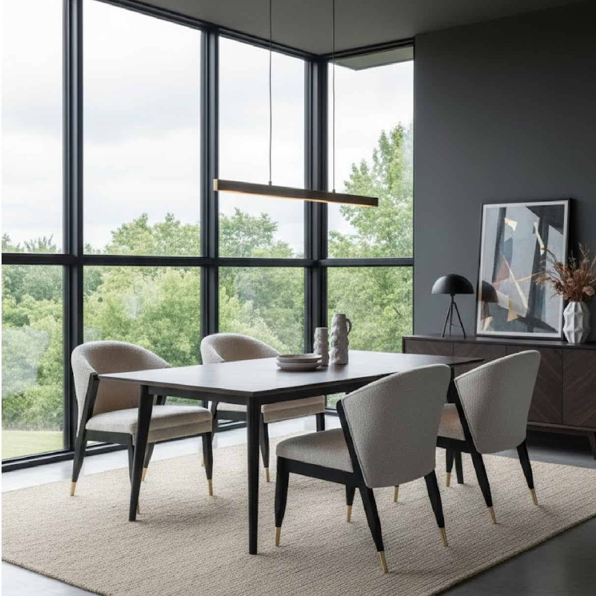   Light Gray Curved Dining Chair | Oroa.com