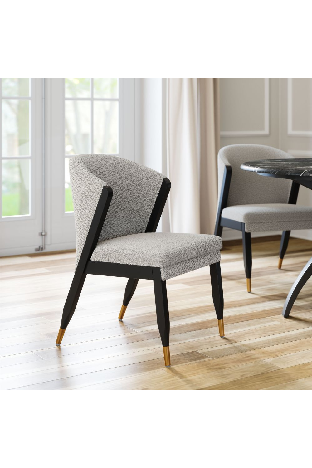Light Gray Curved Dining Chair | OROA Modern Pula | Oroa.com