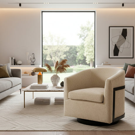   Golden Beige Swivel Chair | Oroa.com