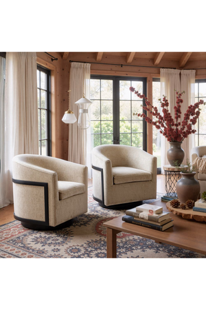 Golden Beige Swivel Chair | OROA Modern Hanko | Oroa.com