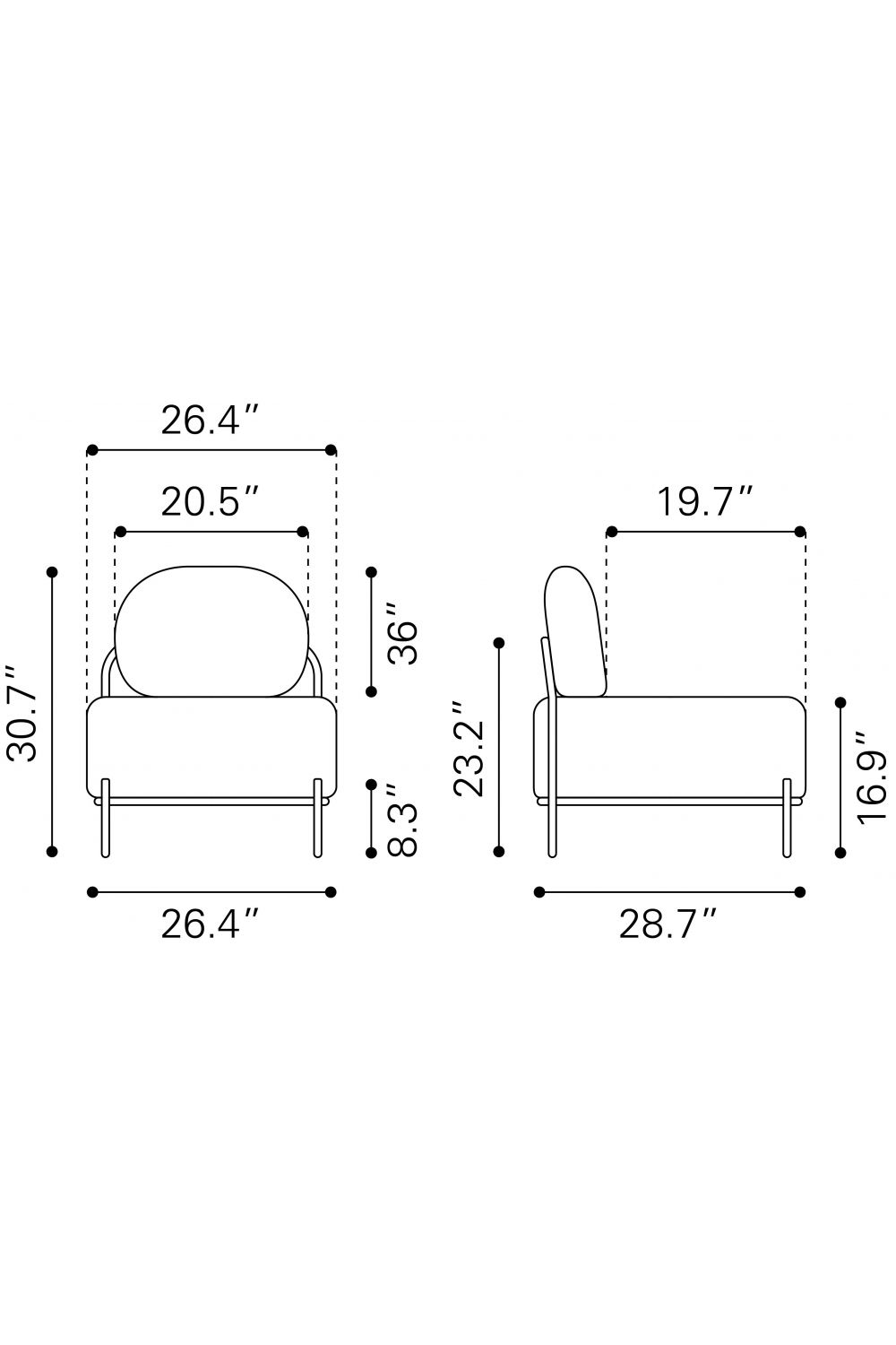 White Teddy Fabric Accent Chair | OROA Modern Arendal | Oroa.com