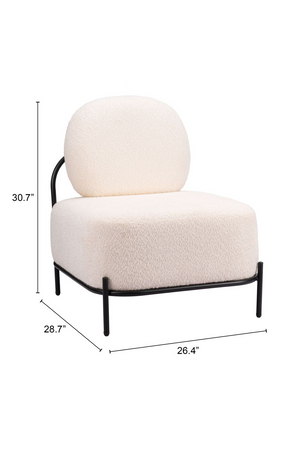 White Teddy Fabric Accent Chair | OROA Modern Arendal | Oroa.com