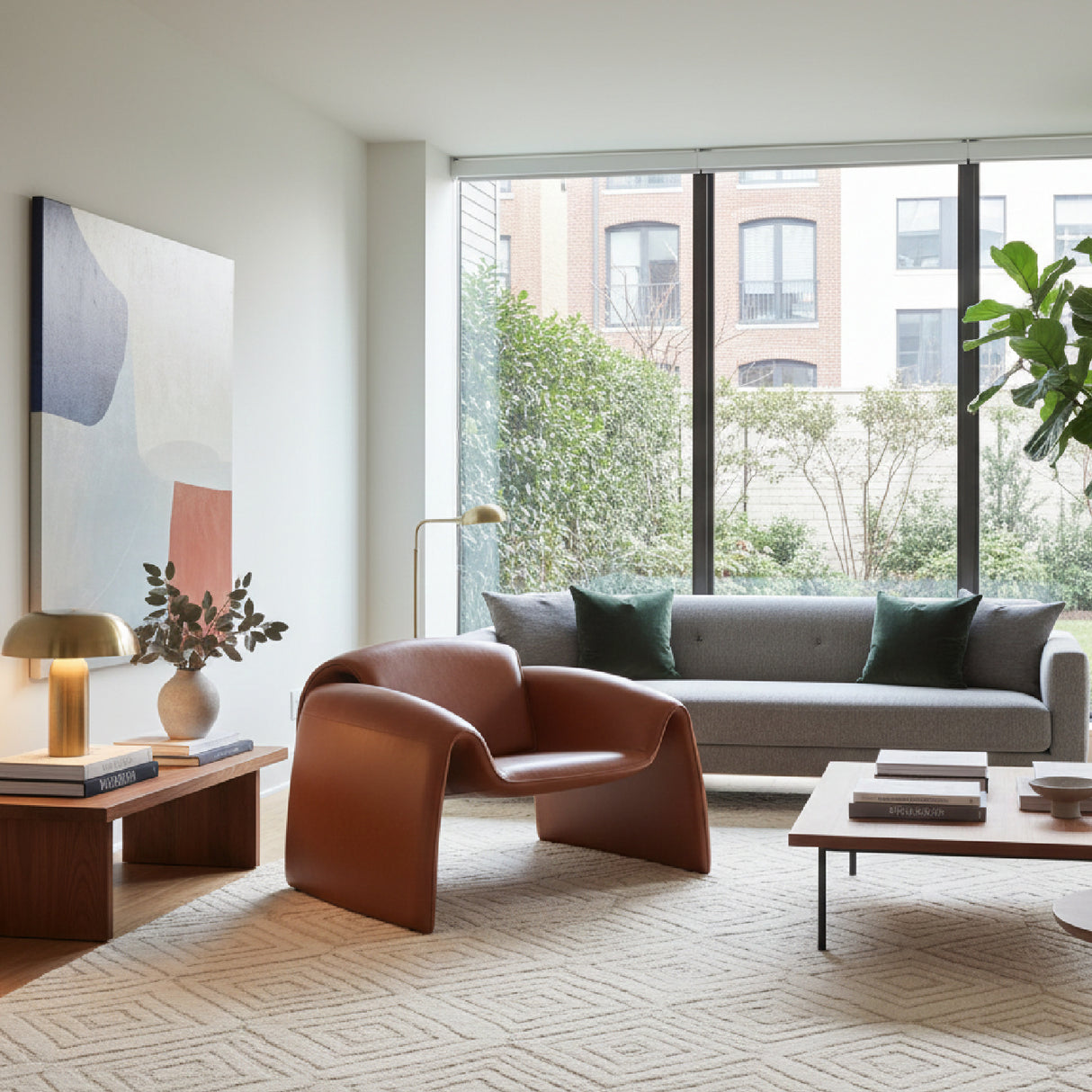 Leather Contemporary Accent Chair | OROA Modern Horten | Oroa.com