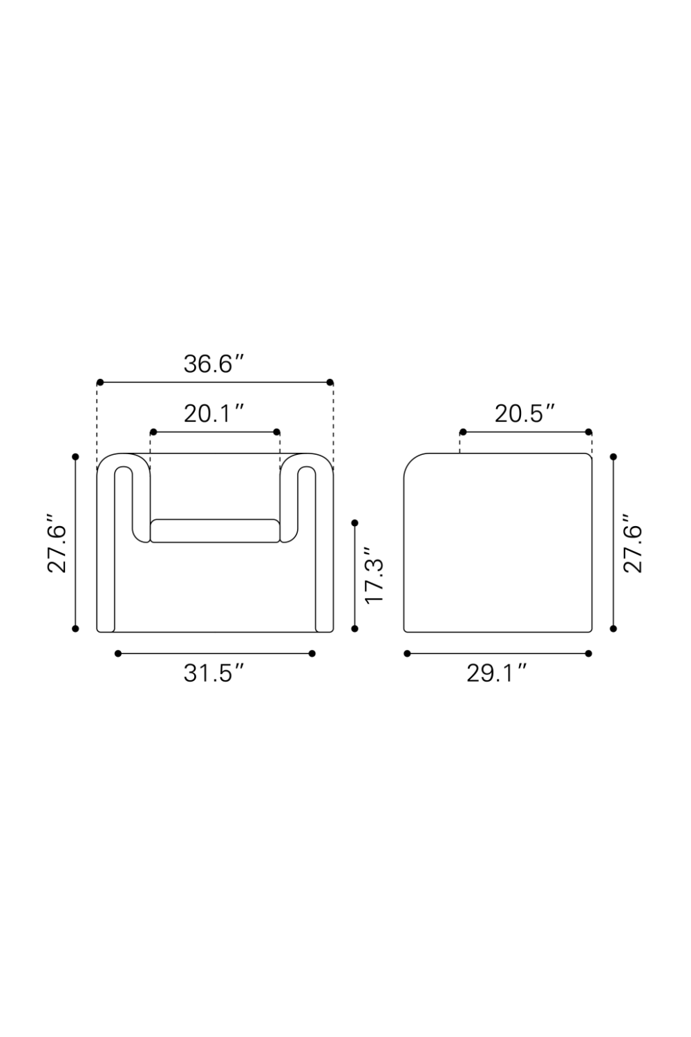 Orange Sherpa Accent Chair | OROA Modern Viana | Oroa.com