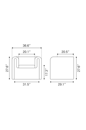 Orange Sherpa Accent Chair | OROA Modern Viana | Oroa.com