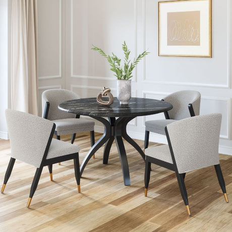   Black Marble Round Dining Table | Oroa.com