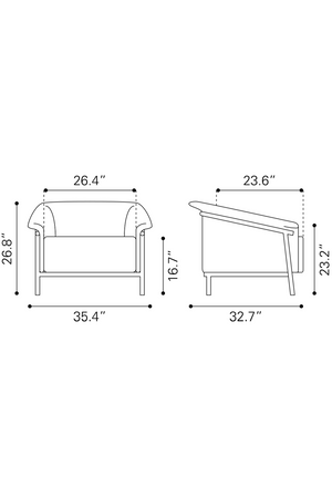 Flared-Back Lounge Chair | OROA Modern Burry | Oroa.com