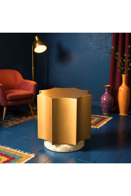 Gold Coved-Edged Side Table | OROA Modern Osam | Oroa.com