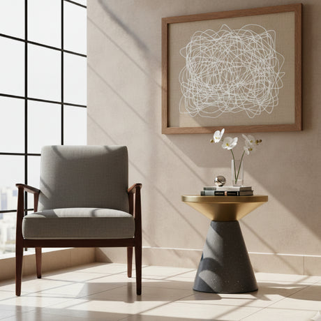   Black Geometrical Base Side Table | Oroa.com