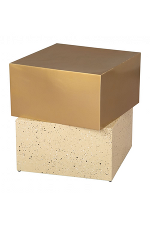 Gold Cube Side Table | OROA Modern Cinza | OROA.com